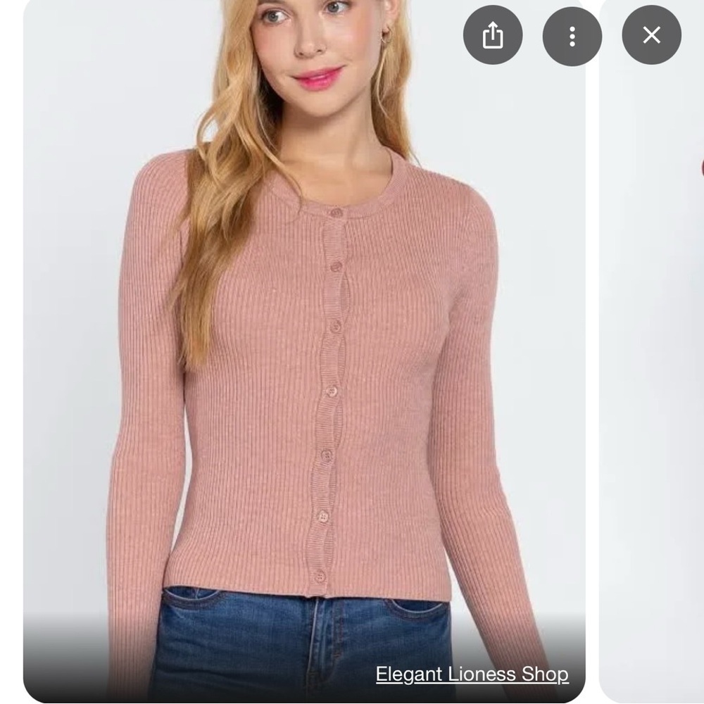 Active USA, pink cardigan, size medium.